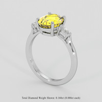 4.26 Ct. Yellow Sapphire Ring, 18K White Gold 2