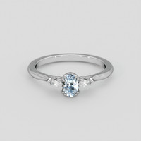 0.41 Ct. Blue Sapphire Ring, 18K White Gold 1