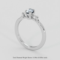 0.41 Ct. Blue Sapphire Ring, 18K White Gold 2