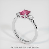 1.33 Ct. Pink Sapphire Ring, 18K White Gold 2