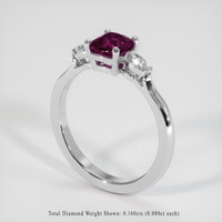 1.02 Ct. Purple Sapphire Ring, 18K White Gold 2