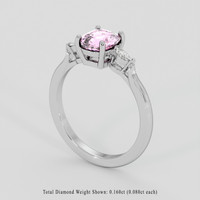 1.58 Ct. Pink Sapphire Ring, 18K White Gold 2