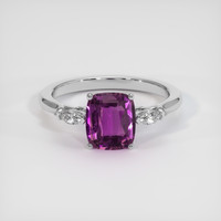 2.01 Ct. Purple Sapphire Ring, 18K White Gold 1