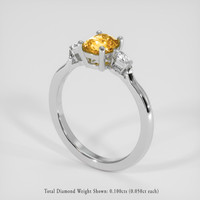 1.55 Ct. Peach Sapphire Ring, 18K White Gold 2