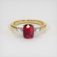 2.03 Ct. Ruby Ring, 14K White & Yellow 1