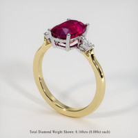 2.77 Ct. Ruby Ring, 14K White & Yellow 2