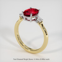 2.05 Ct. Ruby Ring, 14K White & Yellow 2