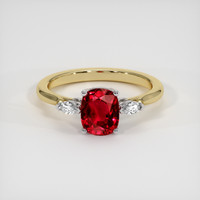 1.64 Ct. Ruby Ring, 14K White & Yellow 1