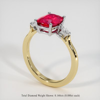 2.02 Ct. Ruby Ring, 18K White & Yellow 2