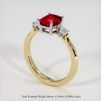1.64 Ct. Ruby Ring, 18K White & Yellow 2