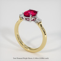 2.09 Ct. Ruby Ring, 18K White & Yellow 2