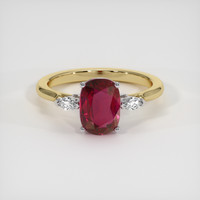 2.20 Ct. Ruby Ring, 18K White & Yellow 1