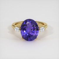 4.42 Ct. Violet Tanzanite Ring, 10K Yellow Gold 1