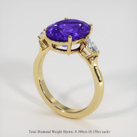 4.42 Ct. Violet Tanzanite Ring, 10K Yellow Gold 2