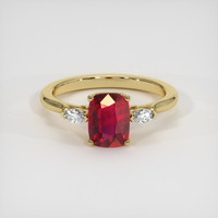 2.03 Ct. Purplish Red Ruby Ring, 10K Yellow Gold 1