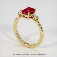 2.03 Ct. Purplish Red Ruby Ring, 10K Yellow Gold 2