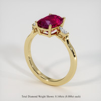 2.77 Ct. Purplish Red Ruby Ring, 10K Yellow Gold 2