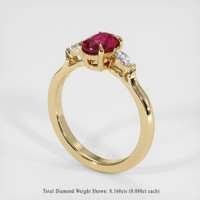 1.06 Ct. Pinkish Red Ruby Ring, 10K Yellow Gold 2