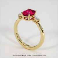 2.09 Ct. Pinkish Red Ruby Ring, 10K Yellow Gold 2