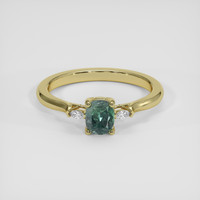 0.86 Ct. Bluish Green to Reddish Purple Alexandrite Ring, 14K Yellow Gold 1