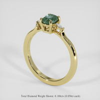 0.86 Ct. Bluish Green to Reddish Purple Alexandrite Ring, 14K Yellow Gold 2