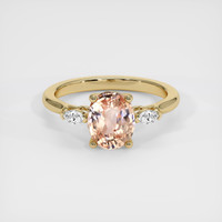 2.12 Ct. Padparadscha Sapphire Ring, 14K Yellow Gold 1