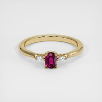 0.51 Ct. Ruby Ring, 14K Yellow Gold 1