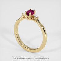 0.51 Ct. Ruby Ring, 14K Yellow Gold 2