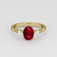 1.51 Ct. Ruby Ring, 14K Yellow Gold 1