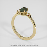 0.88 Ct. Green Sapphire Ring, 14K Yellow Gold 2