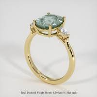 4.70 Ct. Bluish Green Sapphire Ring, 14K Yellow Gold 2