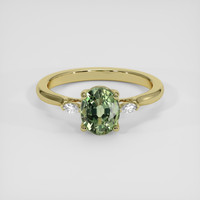 1.73 Ct. Green Sapphire Ring, 14K Yellow Gold 1