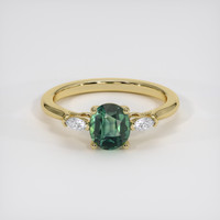 1.22 Ct. Green Sapphire Ring, 14K Yellow Gold 1