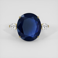 15.16 Ct. Blue Sapphire Ring, 14K Yellow Gold 1