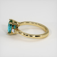 2.00 Ct. Bluish Green Sapphire Ring, 14K Yellow Gold 4