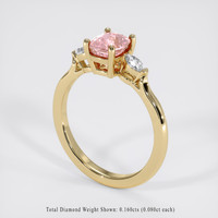 1.24 Ct. Pink Sapphire Ring, 14K Yellow Gold 2