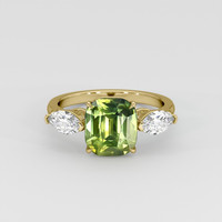 5.17 Ct. Yellowish Green Sapphire Ring, 14K Yellow Gold 1