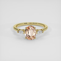1.47 Ct. Peach Sapphire Ring, 14K Yellow Gold 1