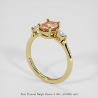 1.47 Ct. Peach Sapphire Ring, 14K Yellow Gold 2