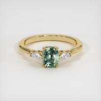 1.10 Ct. Green Sapphire Ring, 14K Yellow Gold 1