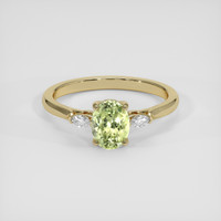 1.68 Ct. Yellowish Green Sapphire Ring, 14K Yellow Gold 1