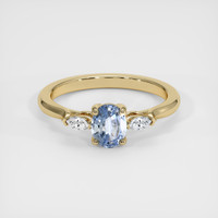 0.88 Ct. Blue Sapphire Ring, 18K Yellow Gold 1