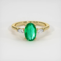 1.19 Ct. Emerald Ring, 18K Yellow Gold 1