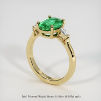 2.11 Ct. Emerald Ring, 18K Yellow Gold 2