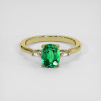 1.06 Ct. Emerald Ring, 18K Yellow Gold 1