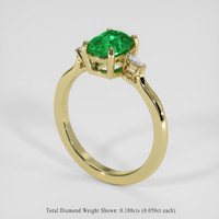 1.06 Ct. Emerald Ring, 18K Yellow Gold 2