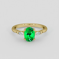1.22 Ct. Emerald Ring, 18K Yellow Gold 1