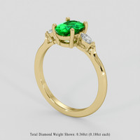 1.22 Ct. Emerald Ring, 18K Yellow Gold 2