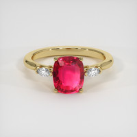 2.02 Ct. Ruby Ring, 18K Yellow Gold 1