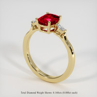 1.64 Ct. Ruby Ring, 18K Yellow Gold 2